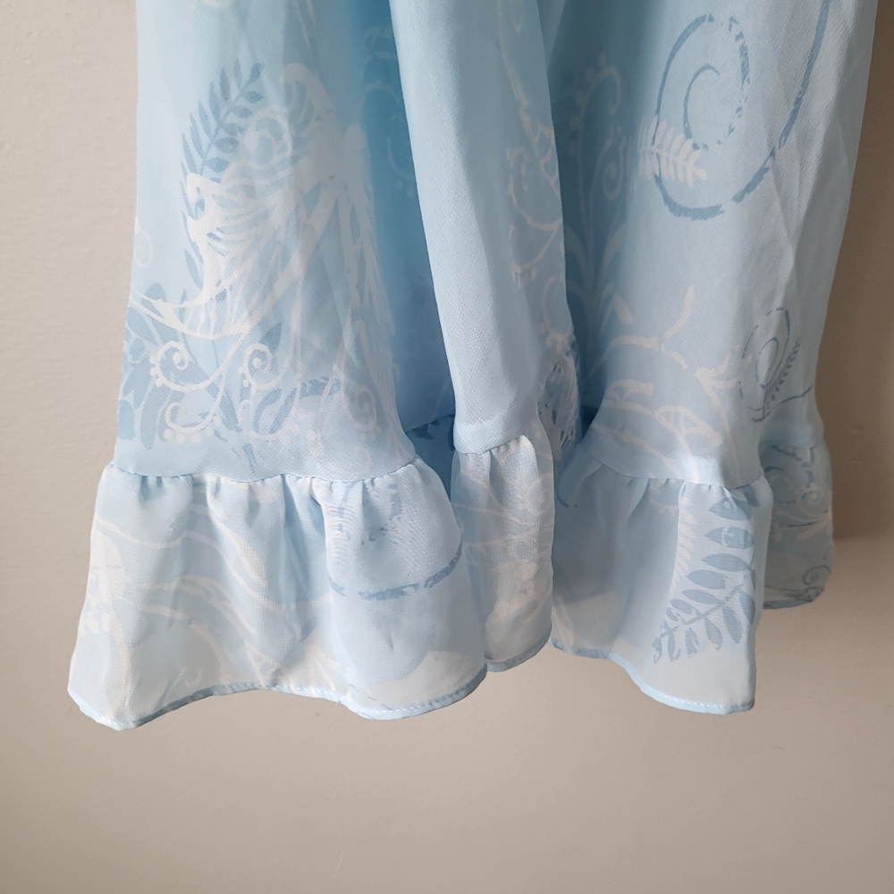 La Vie En Rose Elegant Blue Sheer Sleeveless Maxi Sleep Gown - Picture 2 of 10